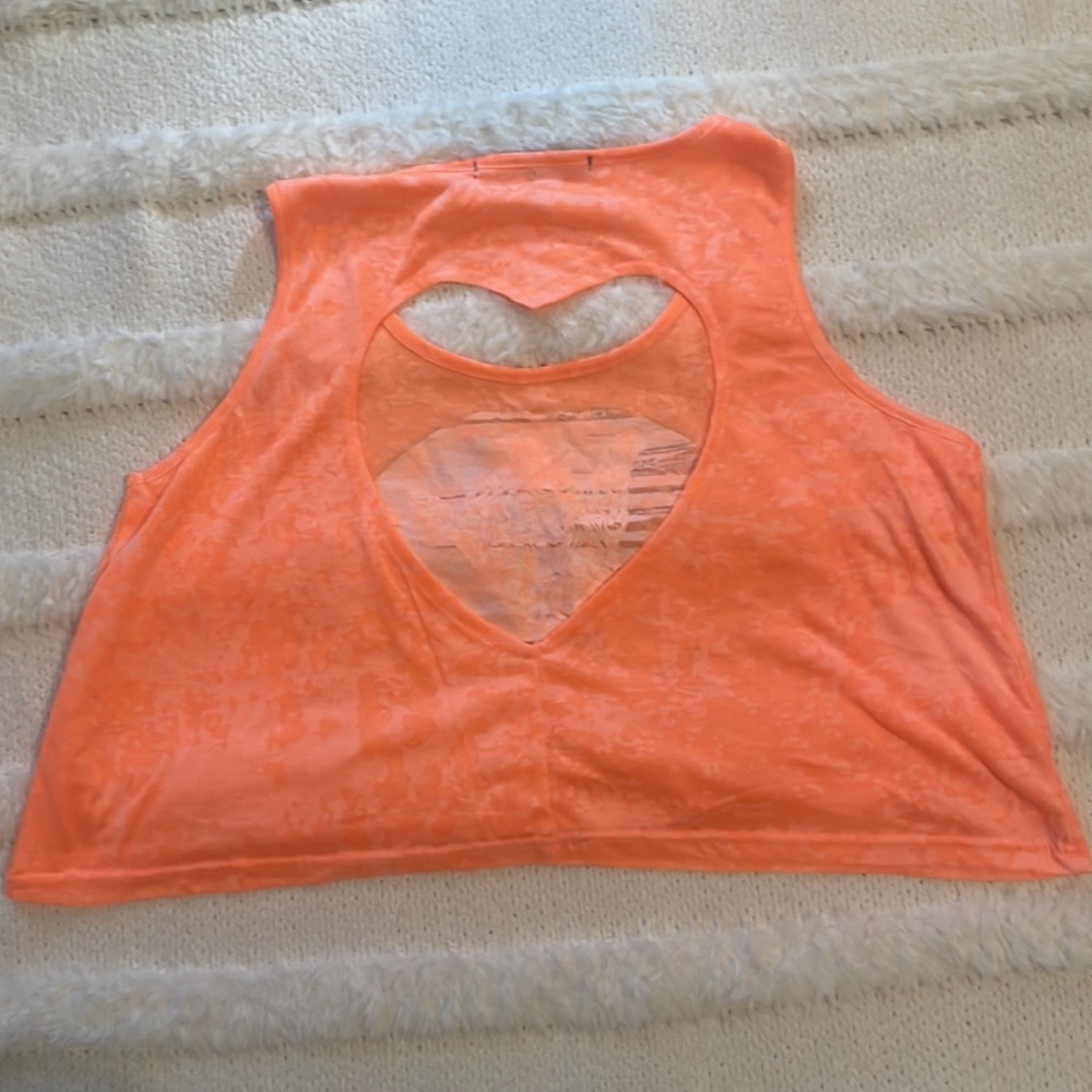 Hang out festival concert crop top sleeveless Orange women’s size small S - Picture 7 of 10